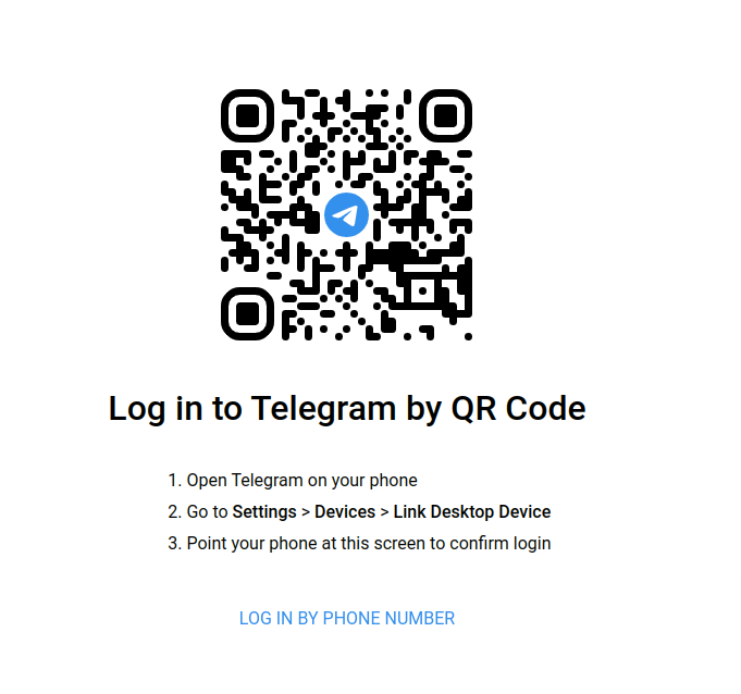 Armenia -- QR code displayed after visiting the Telegram.vet phishing site, which, if scanned will authenticate the hacker's device, Yerevan, 16Aug2022
