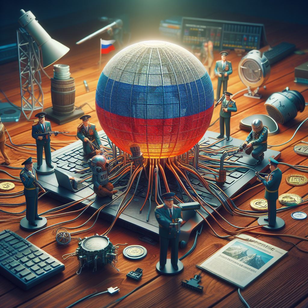 Armenia -- AI Generated image of Internet Control in Russia, Yerevan, 02Feb2024
