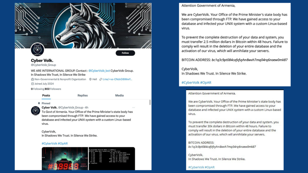 Armenia -- Cyber Volk group threatens to destroy Armenian Government's data, Yerevan, 18Sep2024