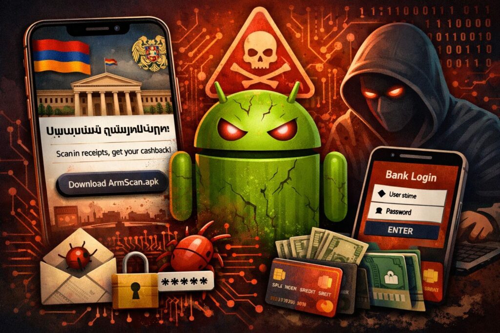 Armenia - AI generated illustration for the blog about amscan.apk android malware, Yerevan, 16Feb2026